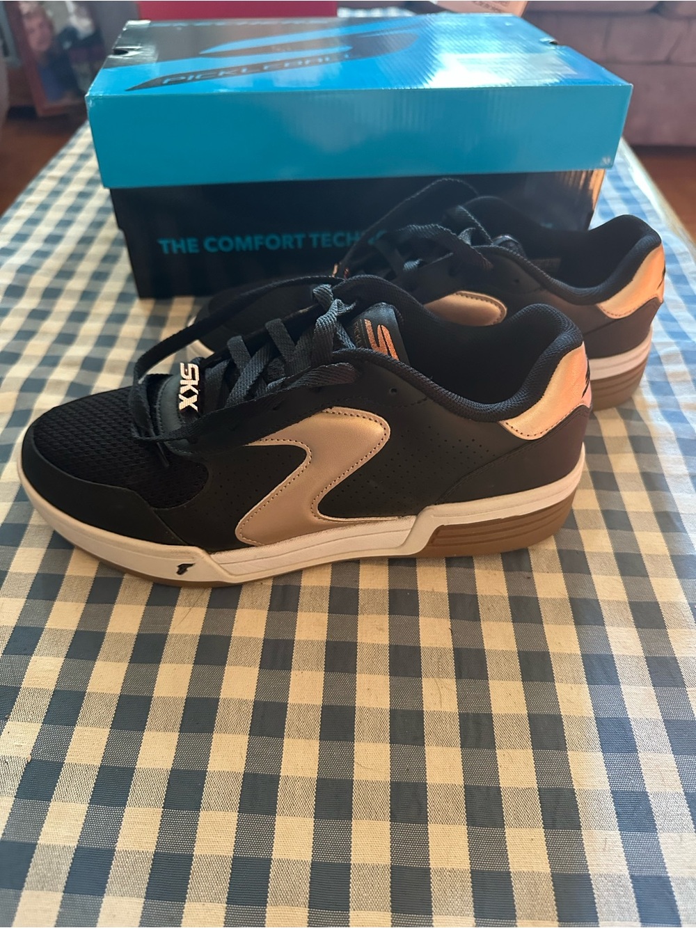BOBS from Skechers Black and Rose Gold Women’s Sneakers